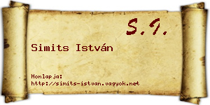 Simits István névjegykártya