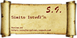 Simits István névjegykártya